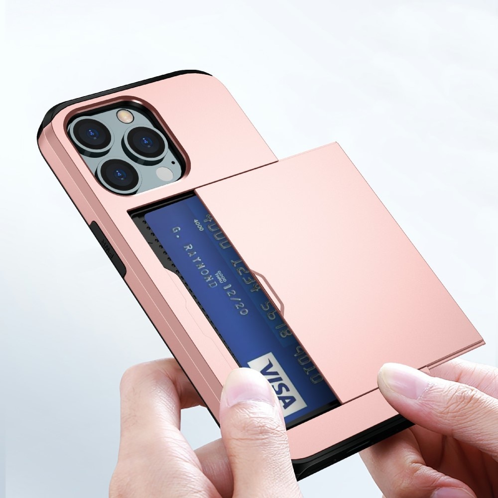 Deksel Kortholder iPhone 13 Pro rosa
