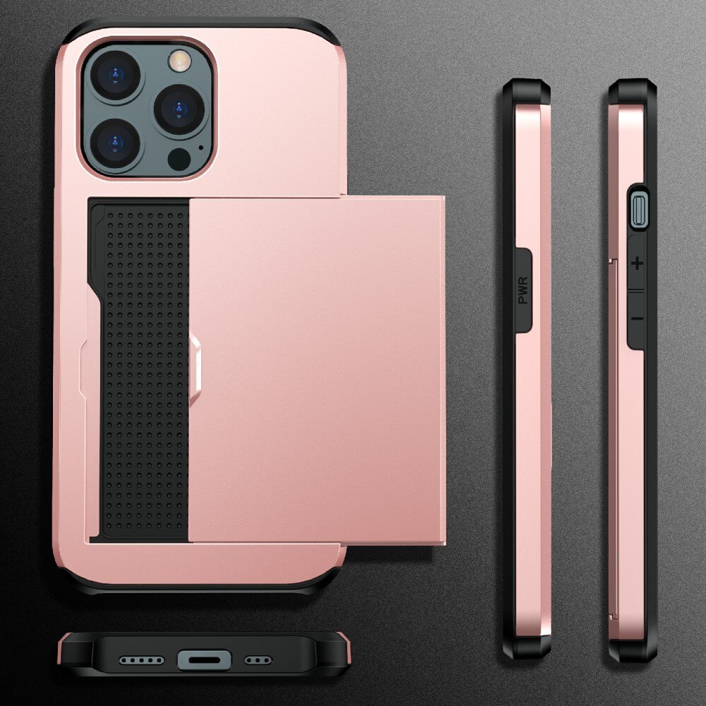 Deksel Kortholder iPhone 13 Pro rosa