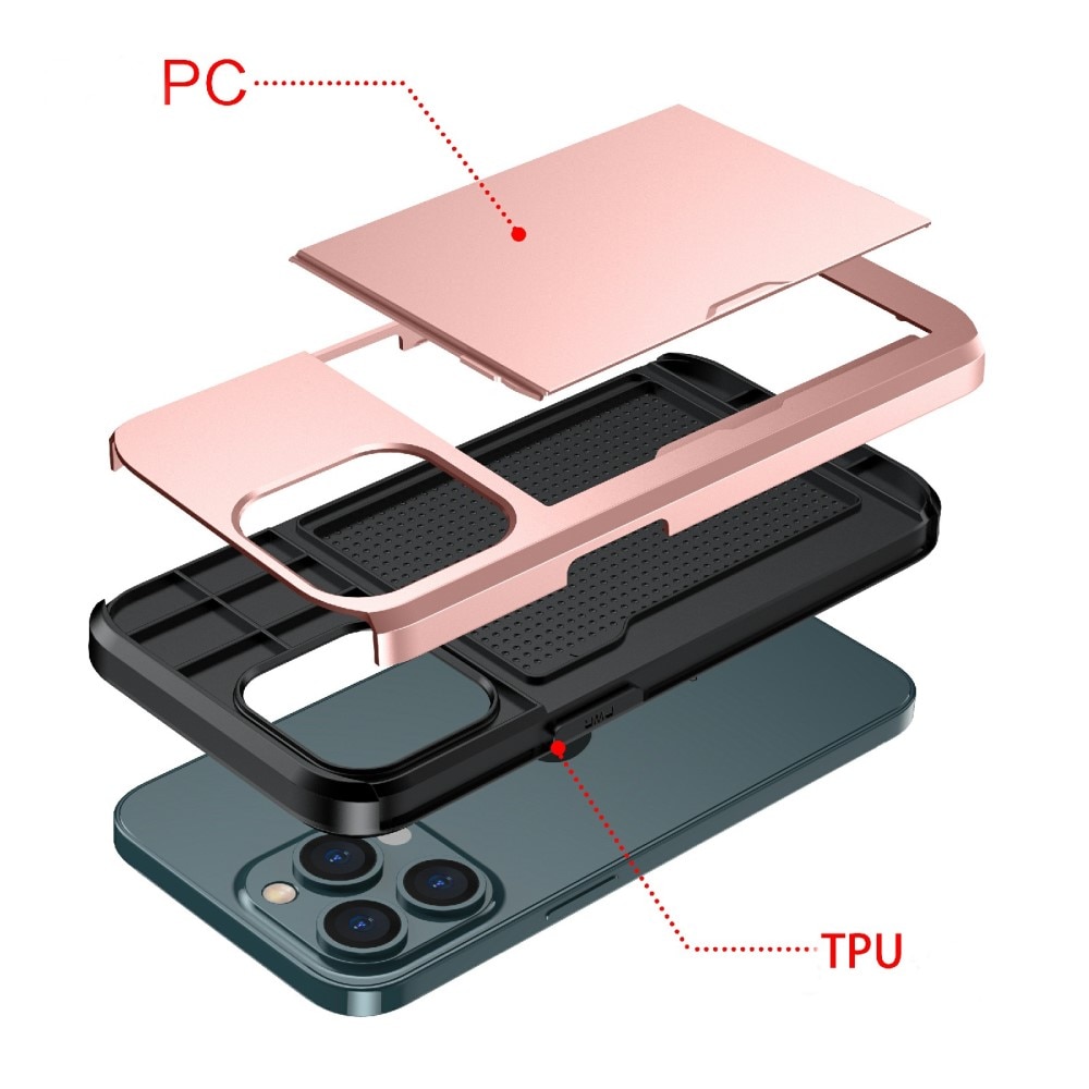 Deksel Kortholder iPhone 13 Pro Max rosa