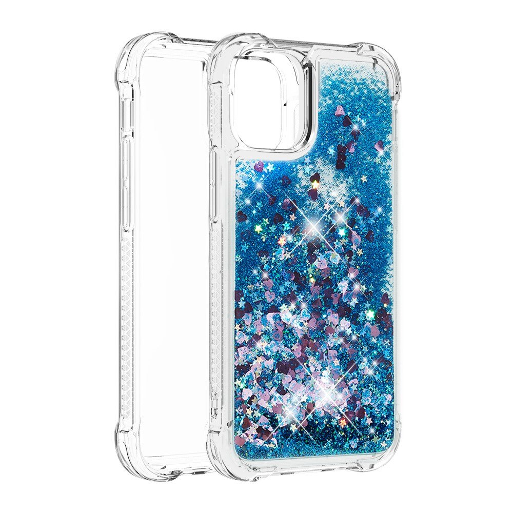 Glitter Powder TPU Case iPhone 13 Mini blå