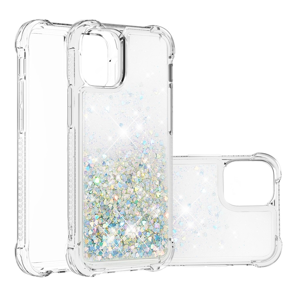 Glitter Powder TPU Case iPhone 13 sølv