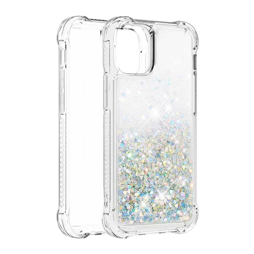 Glitter Powder TPU Case iPhone 13 sølv