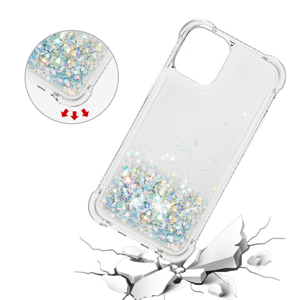 Glitter Powder TPU Case iPhone 13 sølv