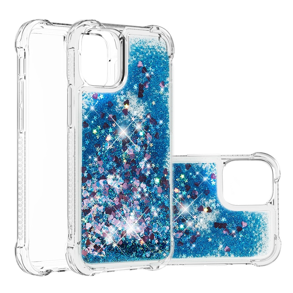 Glitter Powder TPU Case iPhone 13 blå