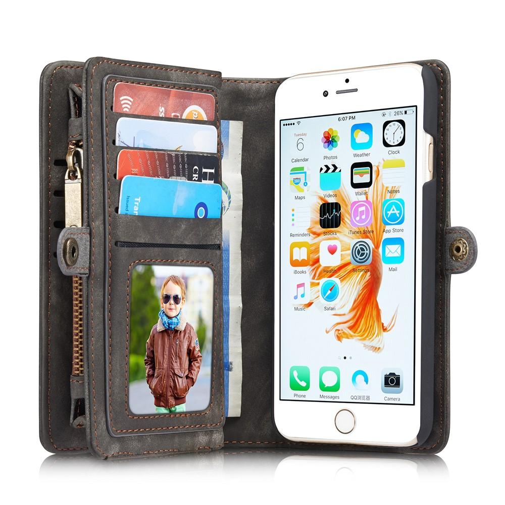 Multi-slot Lommeboksetui iPhone 6 Plus/6S Plus Grå