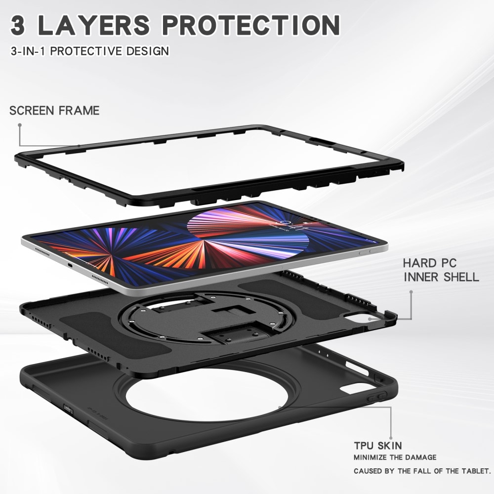 Støtsikker Hybriddeksel iPad Pro 12.9 6th Gen (2022) svart