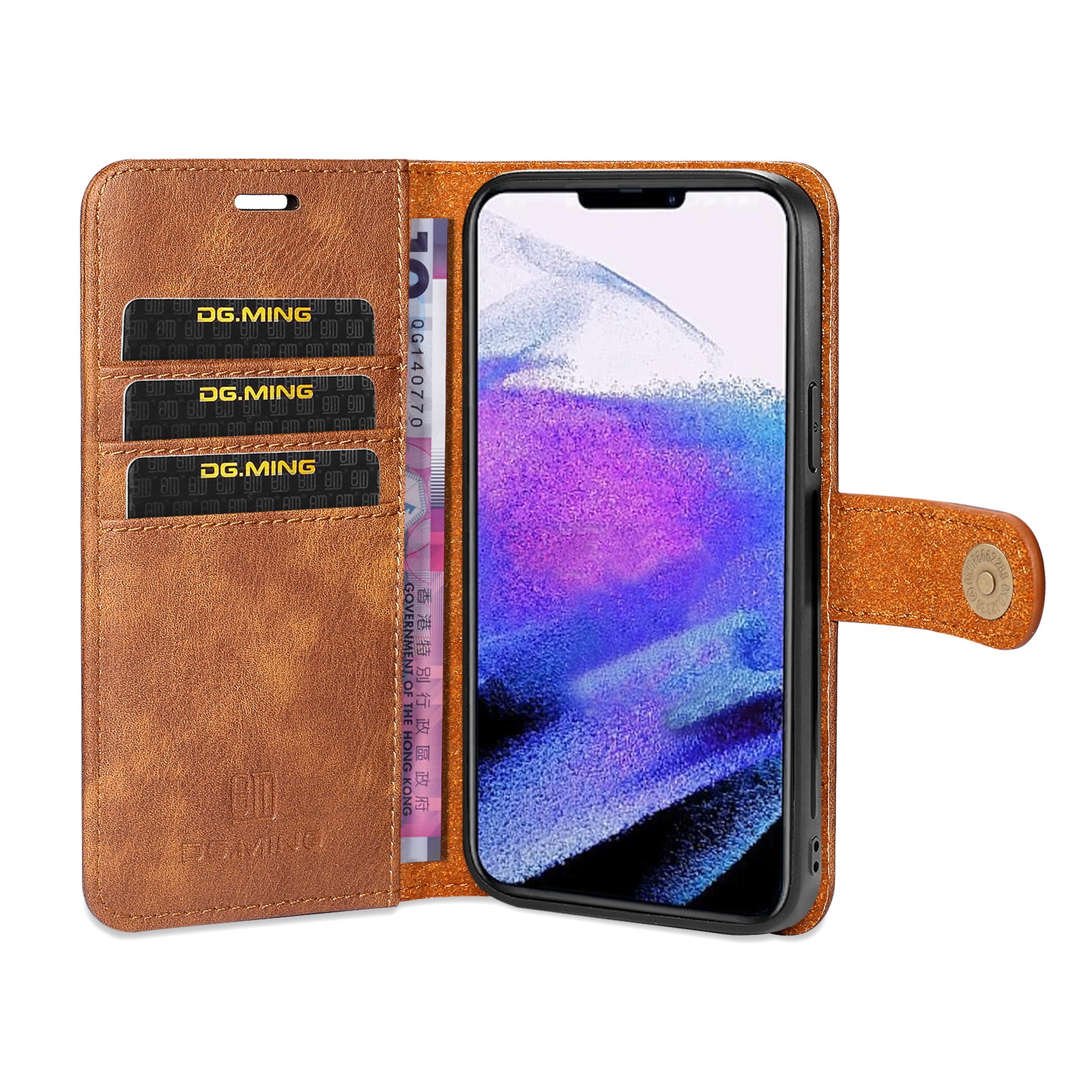 Magnet Wallet iPhone 13 Pro Cognac