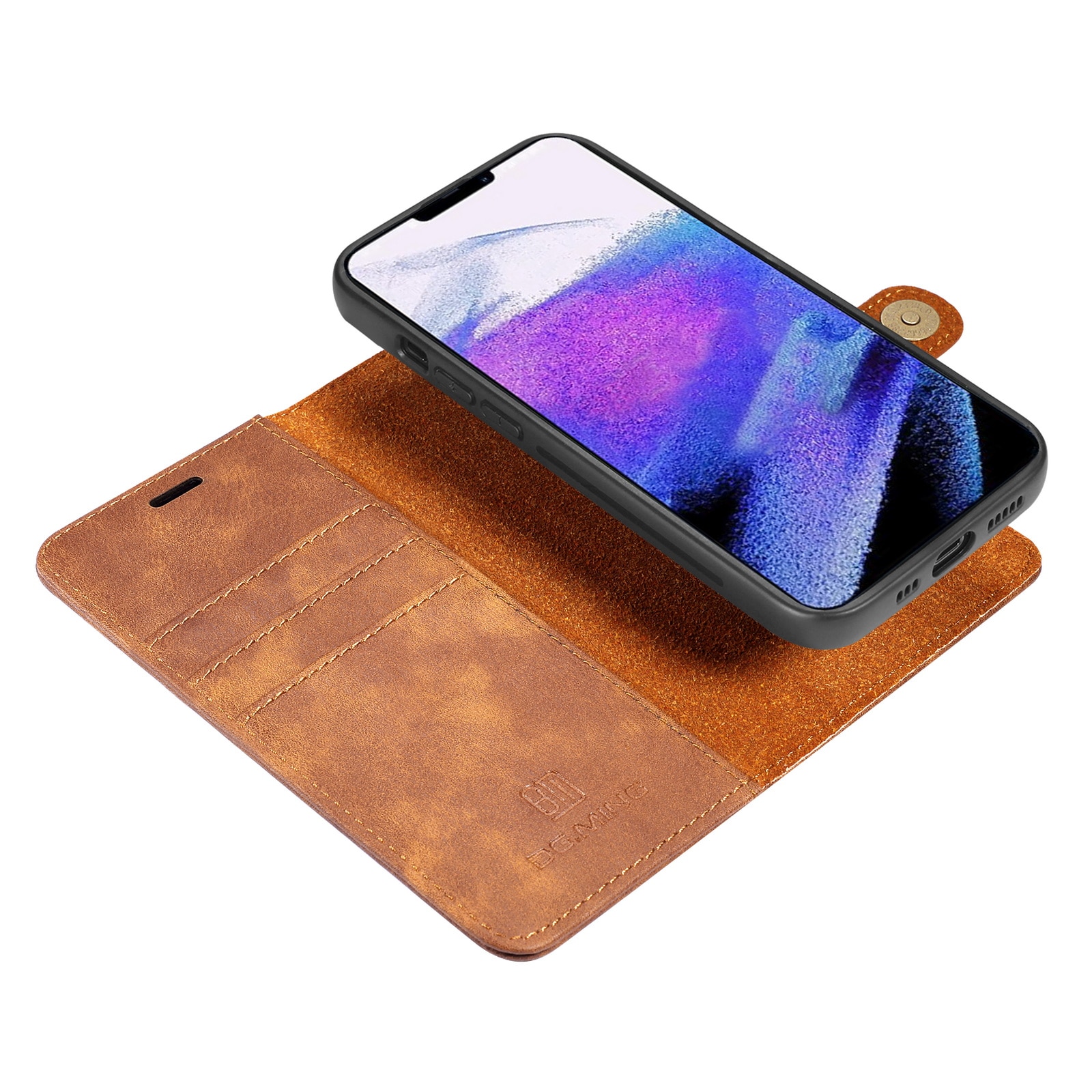 Magnet Wallet iPhone 13 Pro Cognac