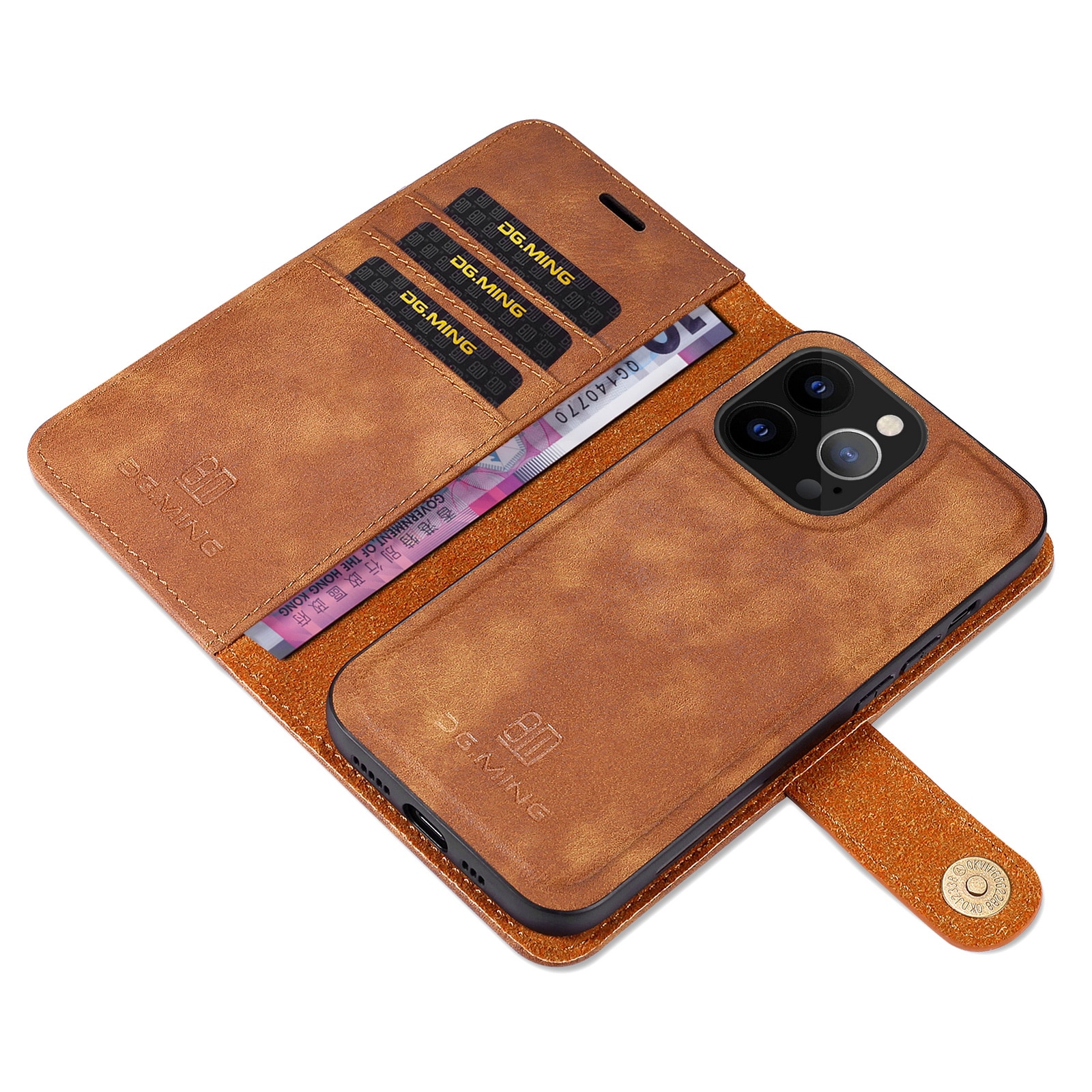 Magnet Wallet iPhone 13 Pro Max Cognac