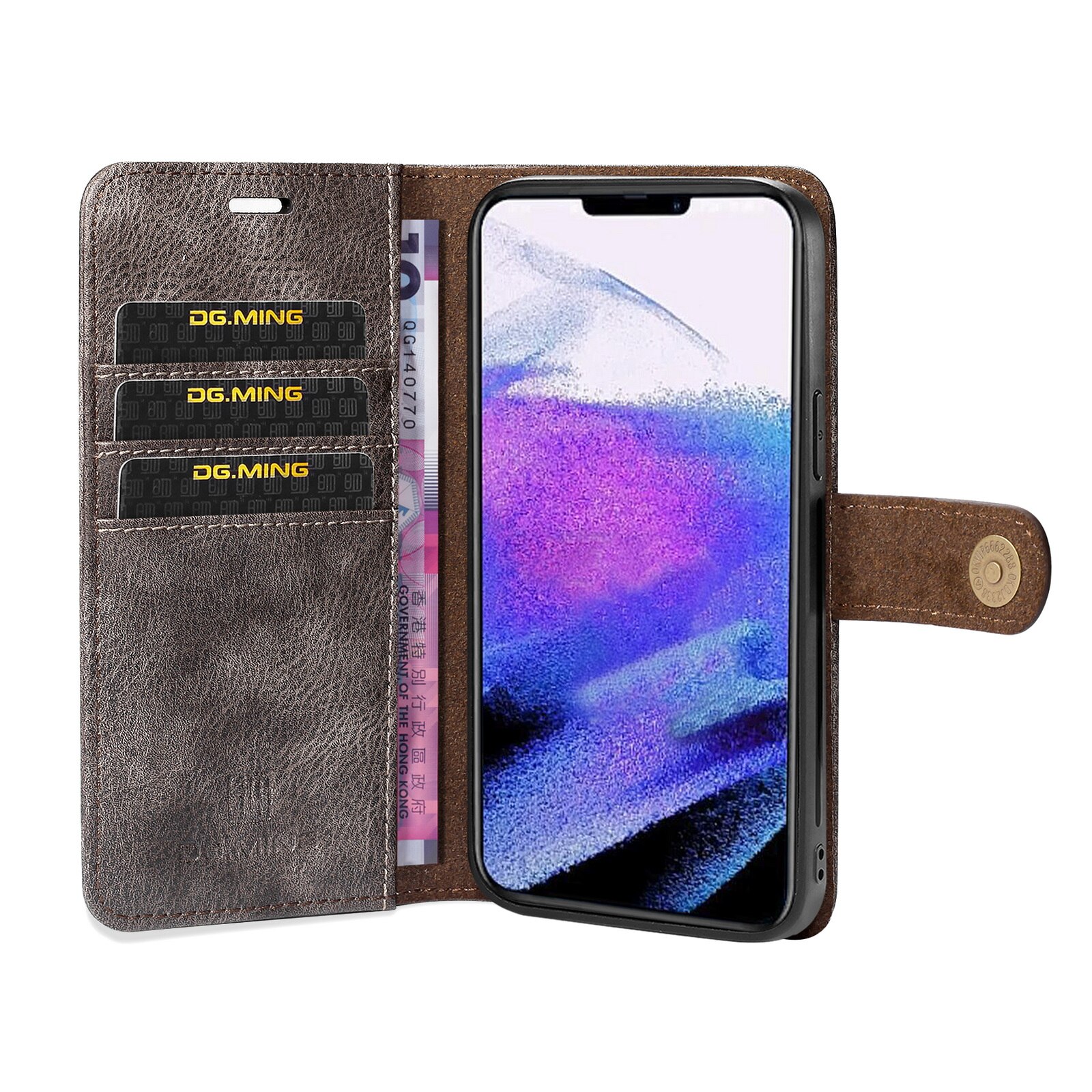 Magnet Wallet iPhone 13 Pro Brown