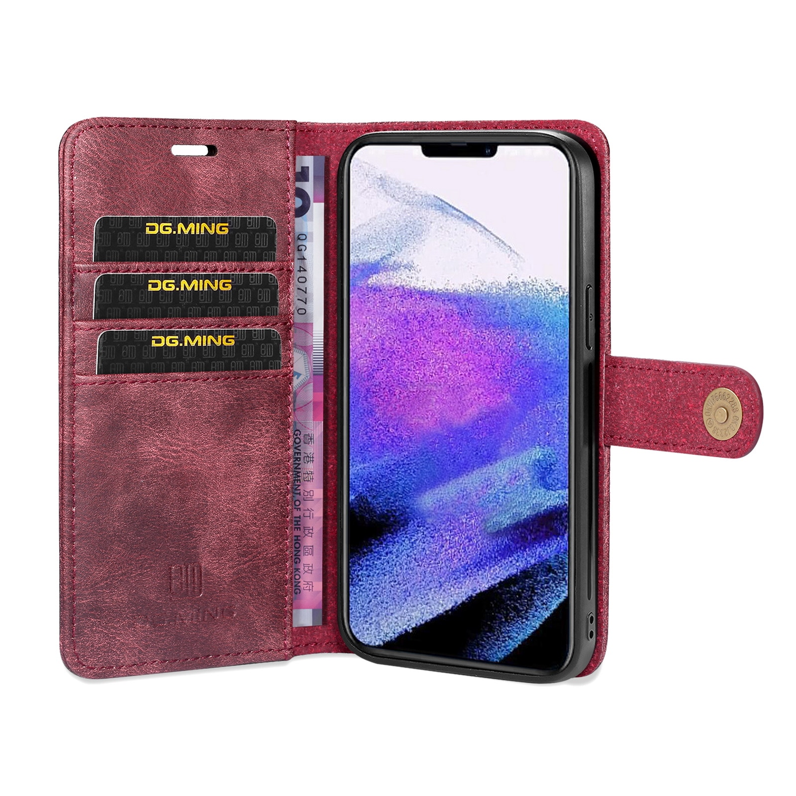 Magnet Wallet iPhone 13 Pro Max Rød