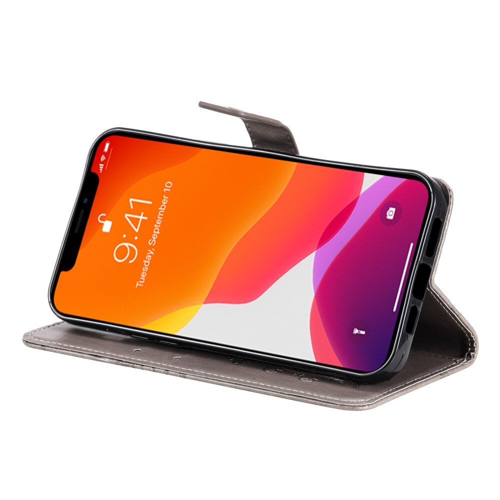Lærveske Sommerfugler Apple iPhone 13 Pro Grå
