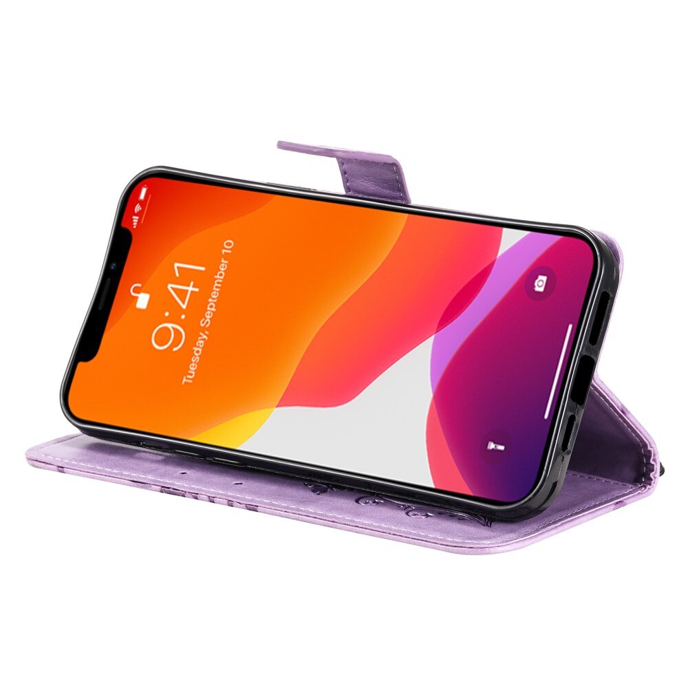 Lærveske Sommerfugler Apple iPhone 13 Pro Lilla