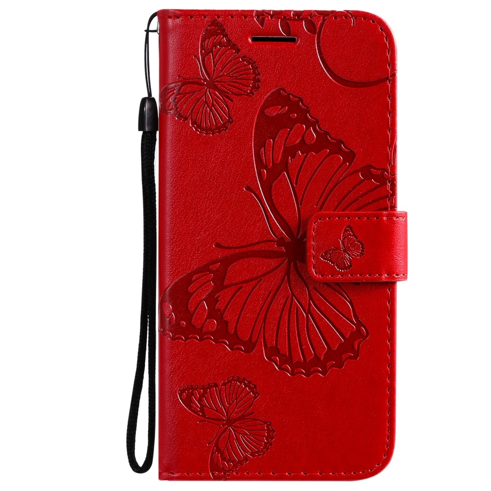 Lærveske Sommerfugler iPhone 13 Mini rød