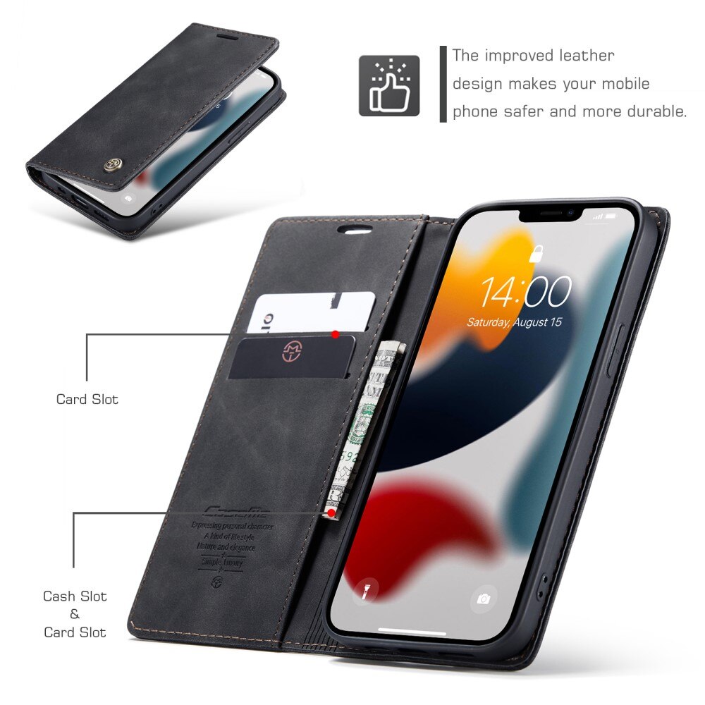 Slim Lommebokveske iPhone 13 Pro Max Svart