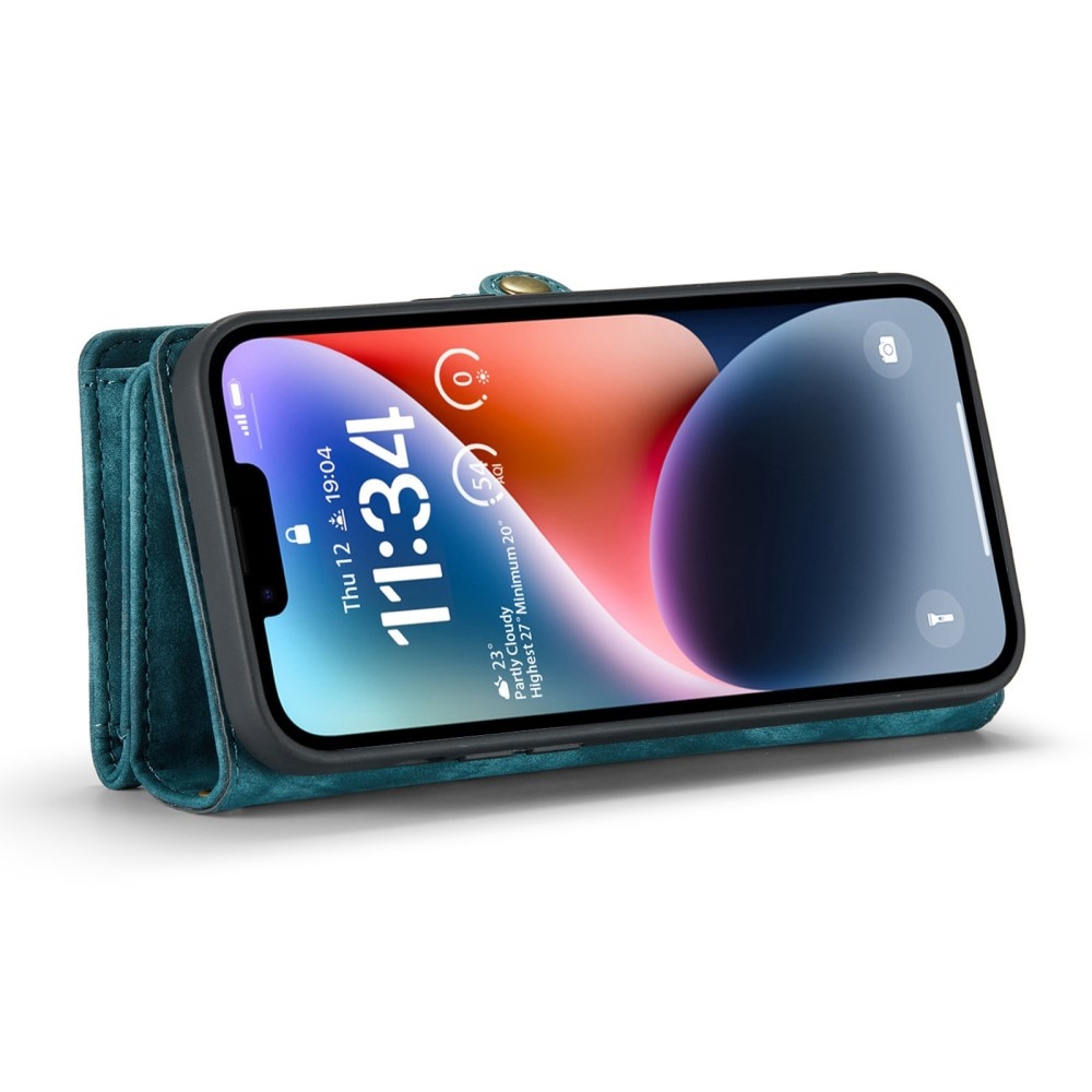 Multi-slot Lommeboksetui iPhone 13 Blå