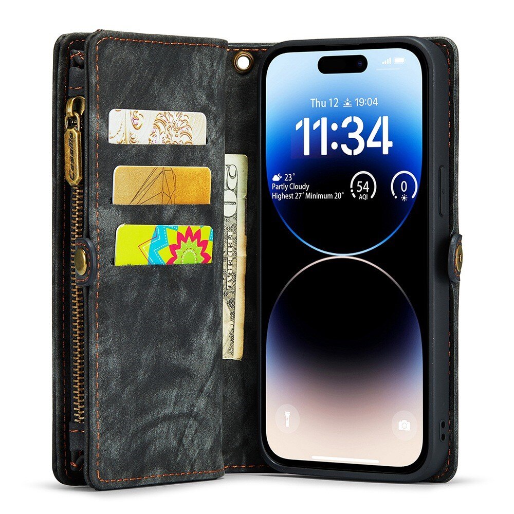 Multi-slot Lommeboksetui iPhone 13 Pro Max Grå
