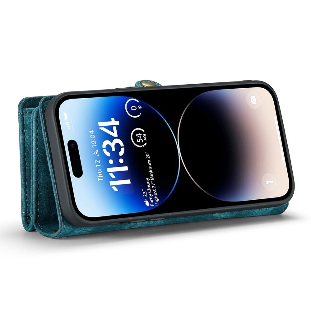 Multi-slot Lommeboksetui iPhone 13 Pro Max Blå