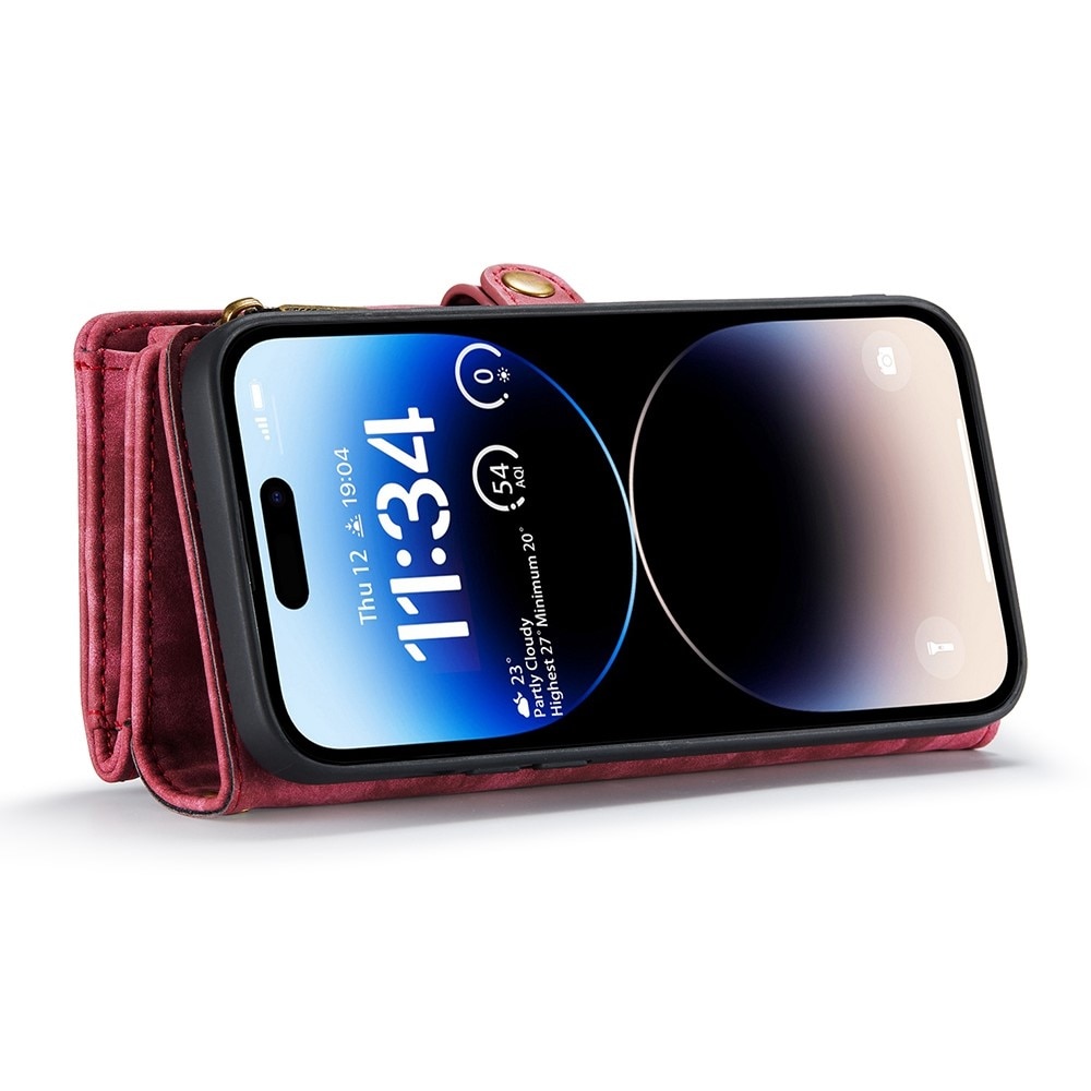 Multi-slot Lommeboksetui iPhone 13 Pro rød