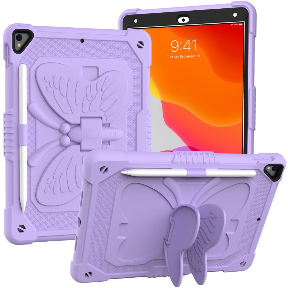 Hybriddeksel sommerfugl iPad 10.2 8th Gen (2020) lilla