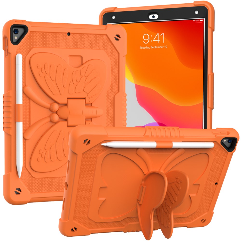 Hybriddeksel sommerfugl iPad 10.2 8th Gen (2020) oransje