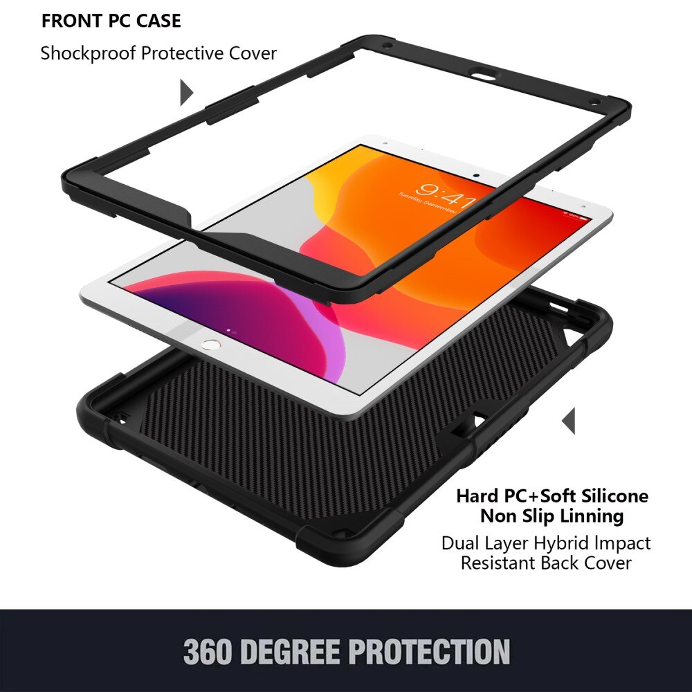 Hybriddeksel sommerfugl iPad 10.2 7th Gen (2019) svart