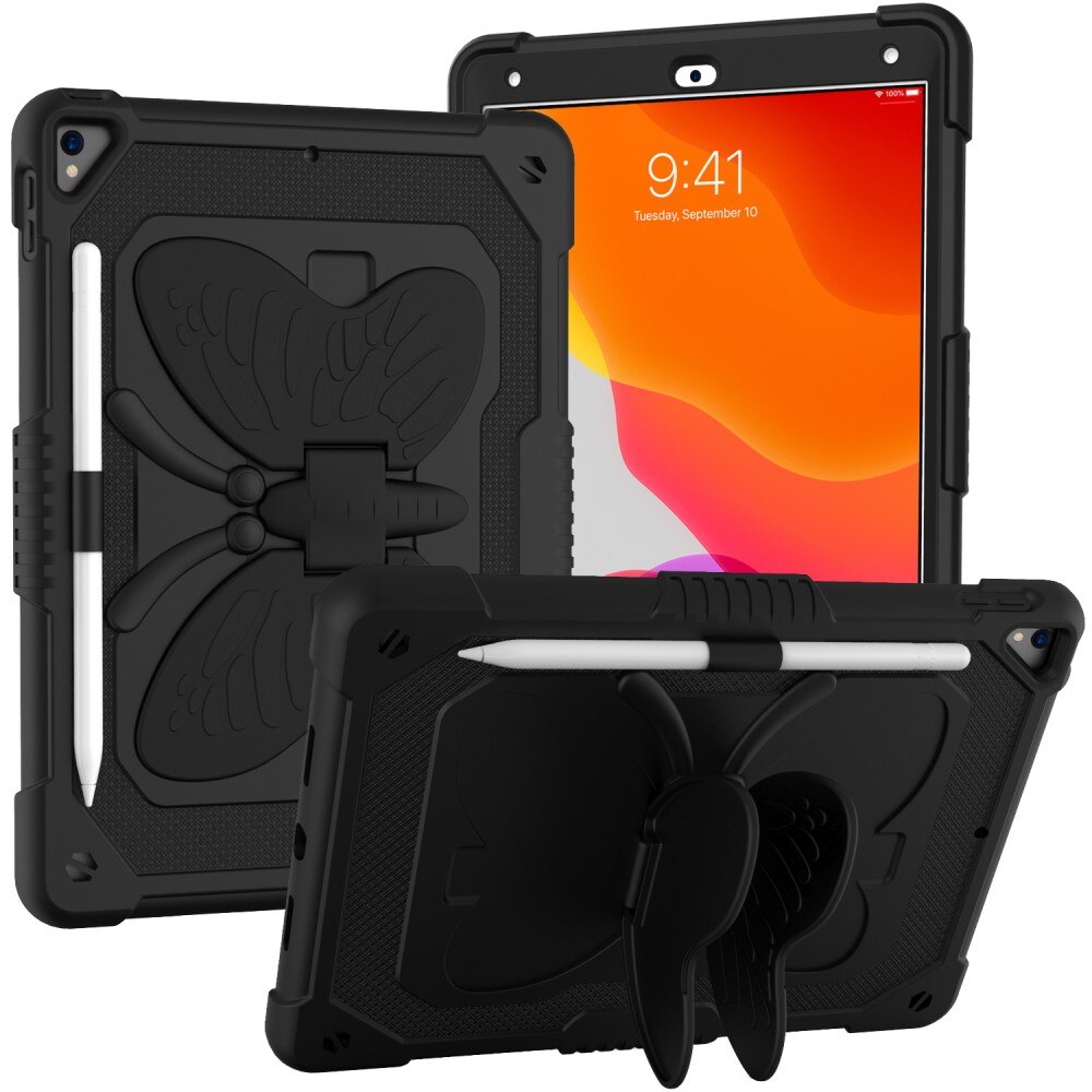 Hybriddeksel sommerfugl iPad 10.2 7th Gen (2019) svart