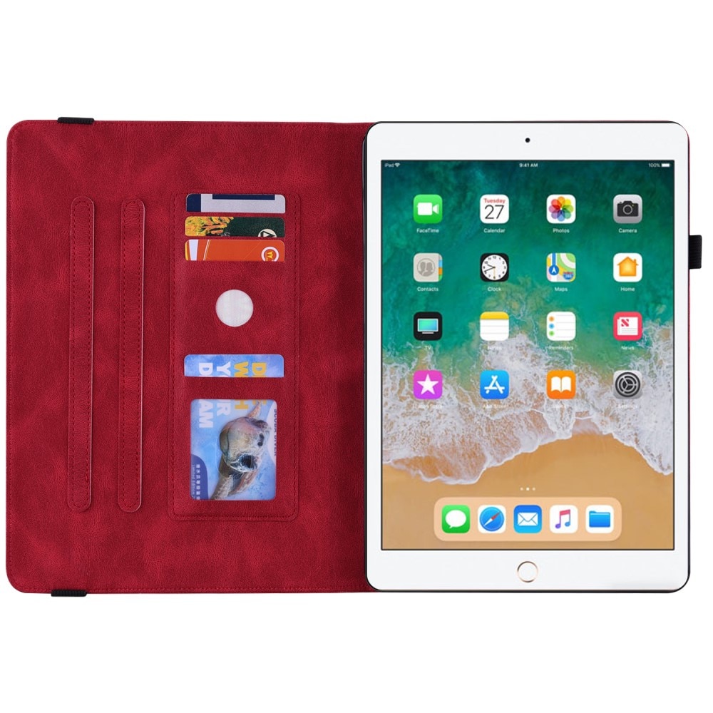Lærveske Sommerfugler iPad 9.7 5th Gen (2017) rød