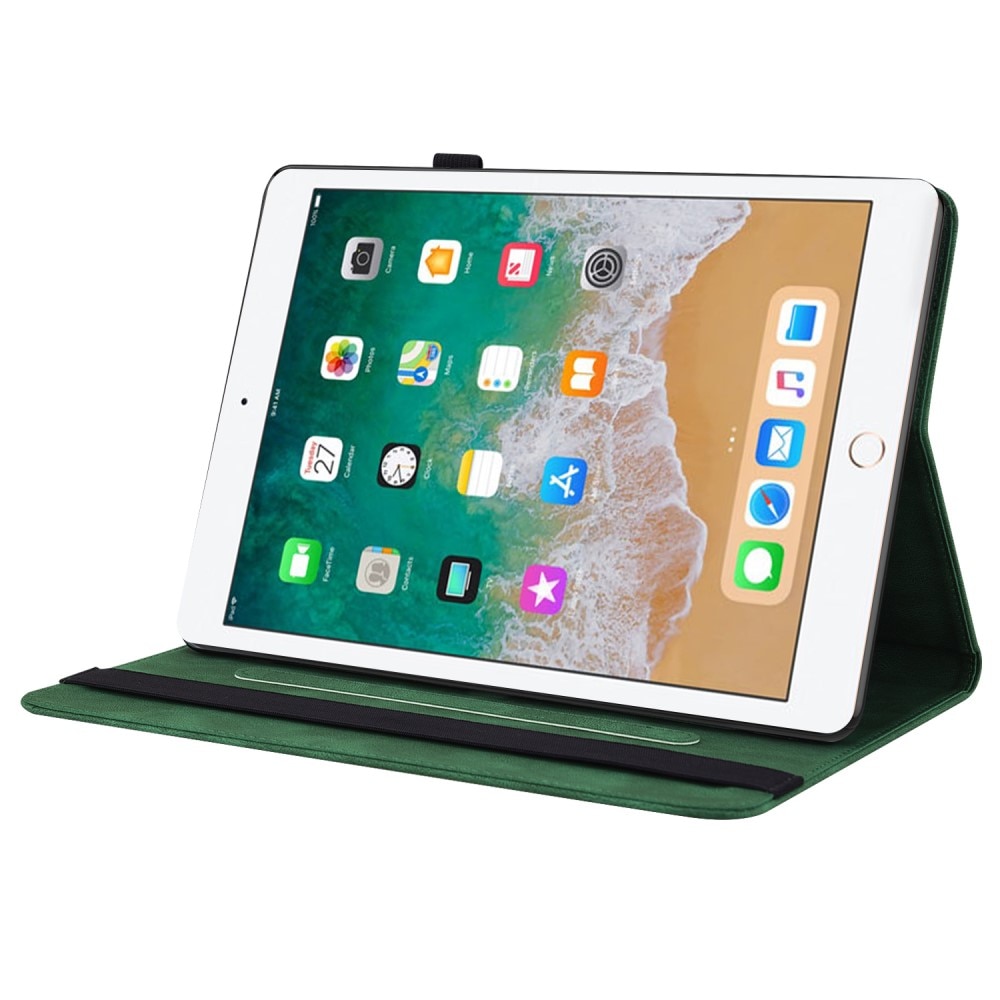 Lærveske Sommerfugler iPad 9.7 5th Gen (2017) grønn