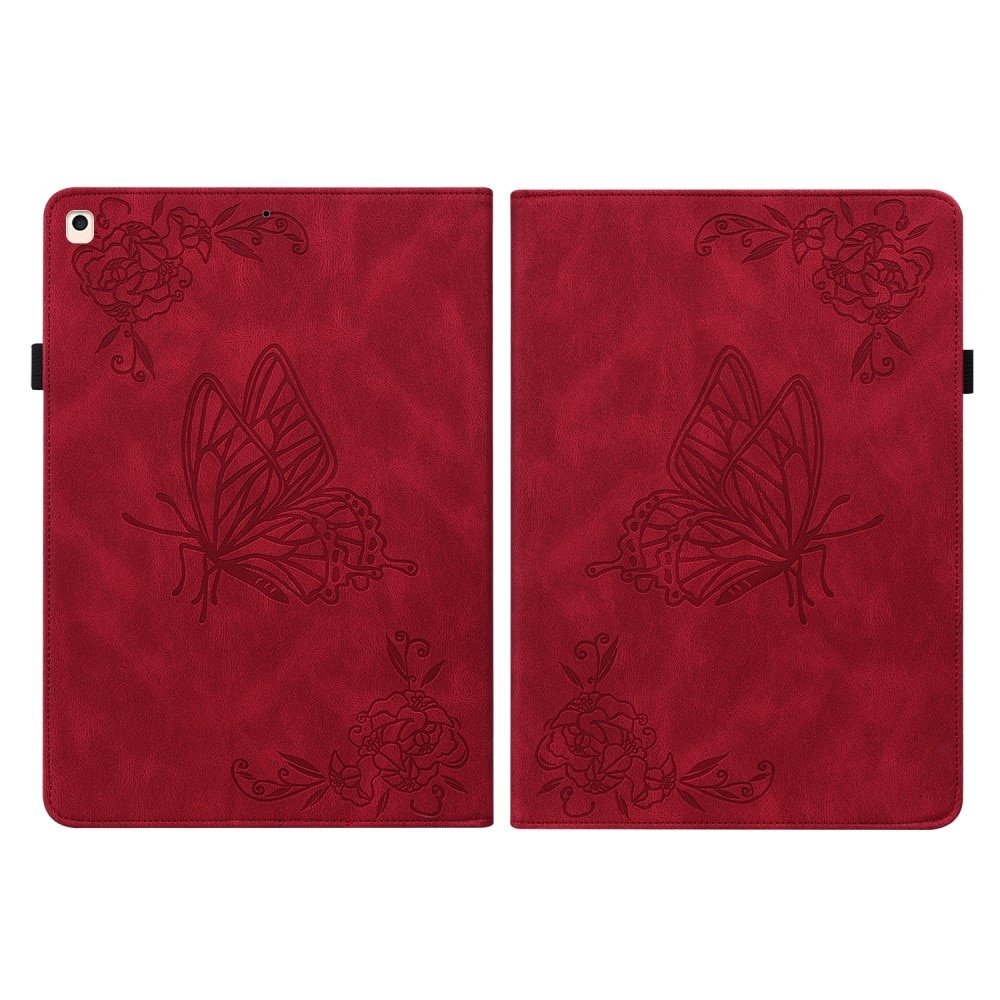 Lærveske Sommerfugler iPad 10.2 8th Gen (2020) rød