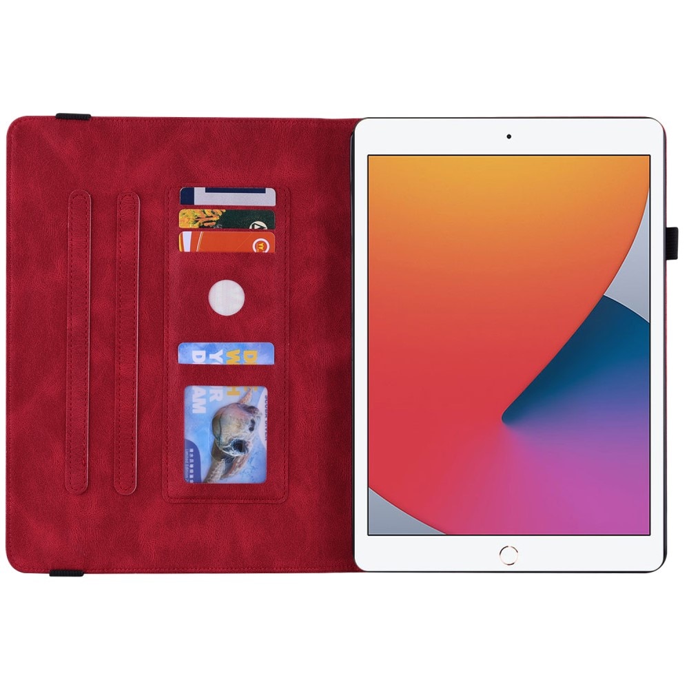 Lærveske Sommerfugler iPad 10.2 7th Gen (2019) rød