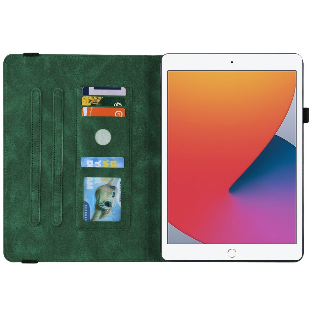 Lærveske Sommerfugler iPad 10.2 7th Gen (2019) grønn