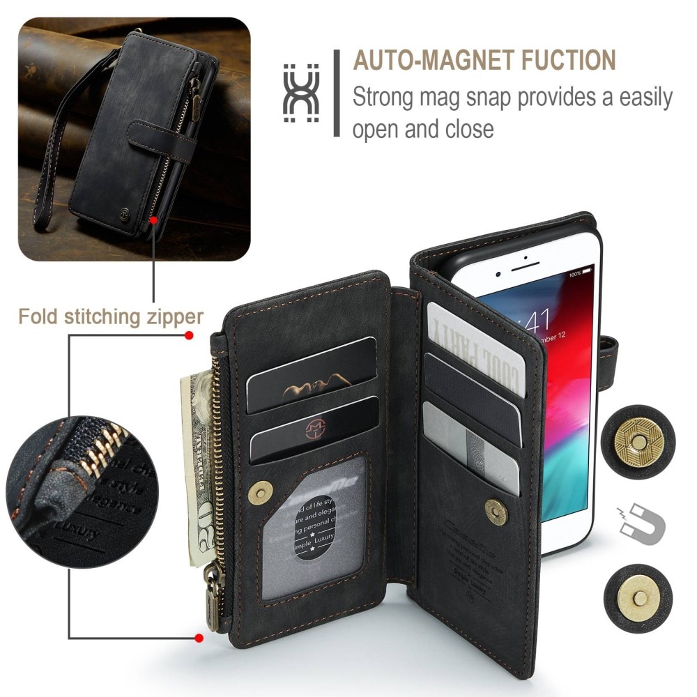 Zipper Wallet iPhone 8 svart