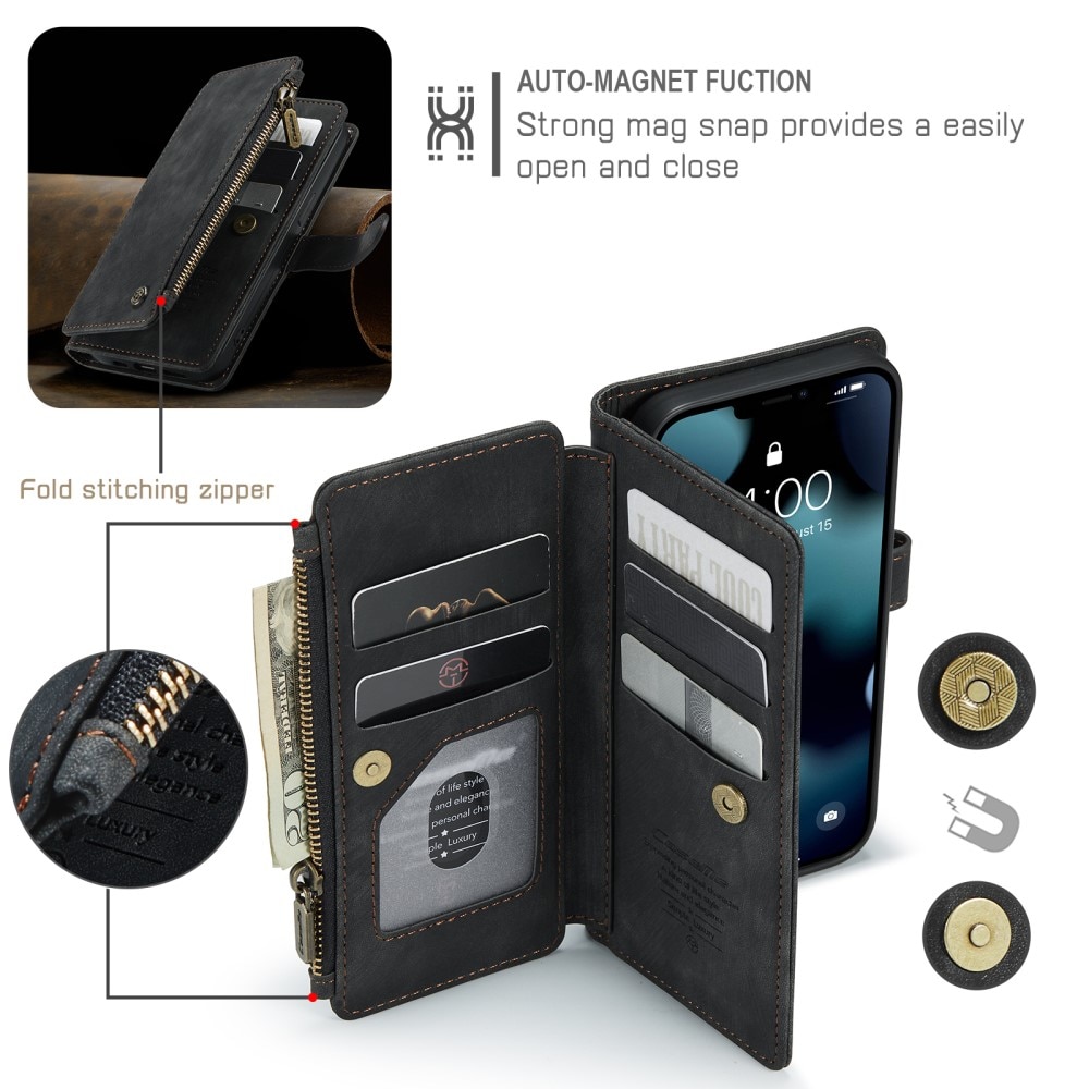 Zipper Wallet iPhone 13 svart