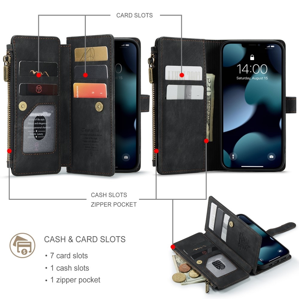 Zipper Wallet iPhone 13 svart