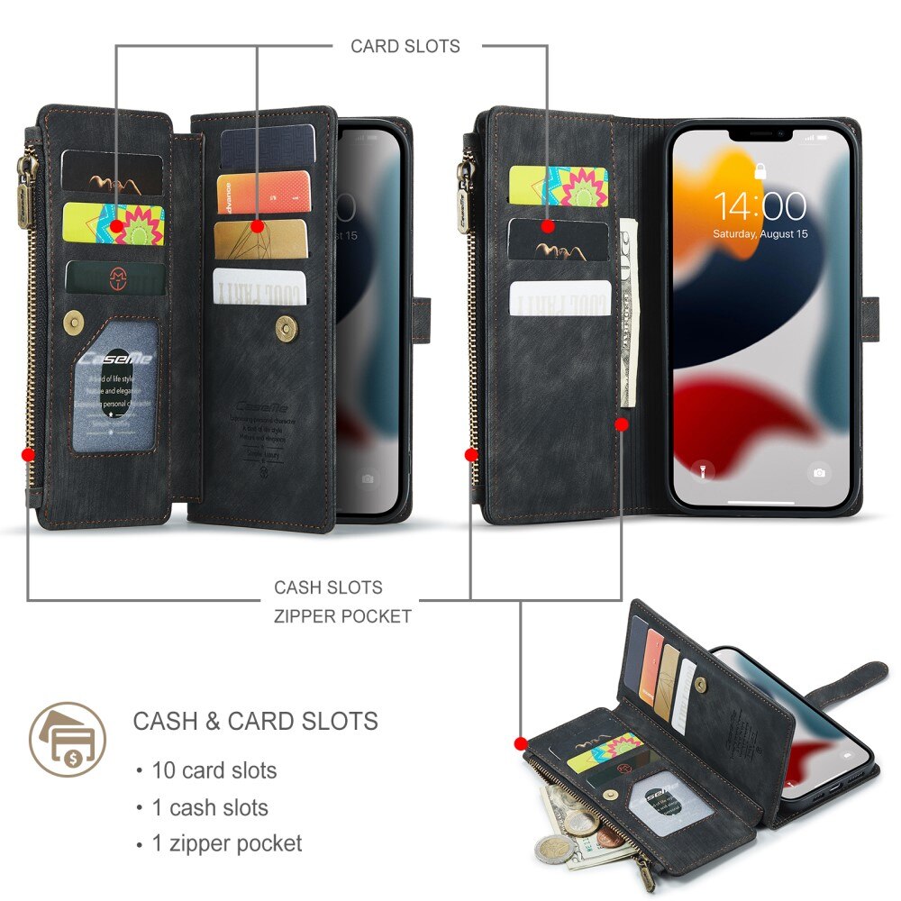 Zipper Wallet iPhone 13 Pro Max svart