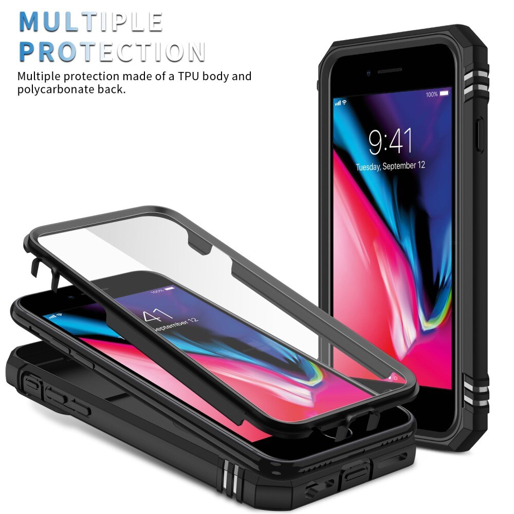 Hybriddeksel Ring + Kamerabeskyttelse Apple iPhone SE 2020/iPhone SE 2022/iPhone 8/iPhone 7 Svart