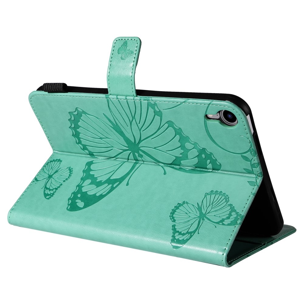 Lærveske Sommerfugler iPad Mini 6 2021 grønn