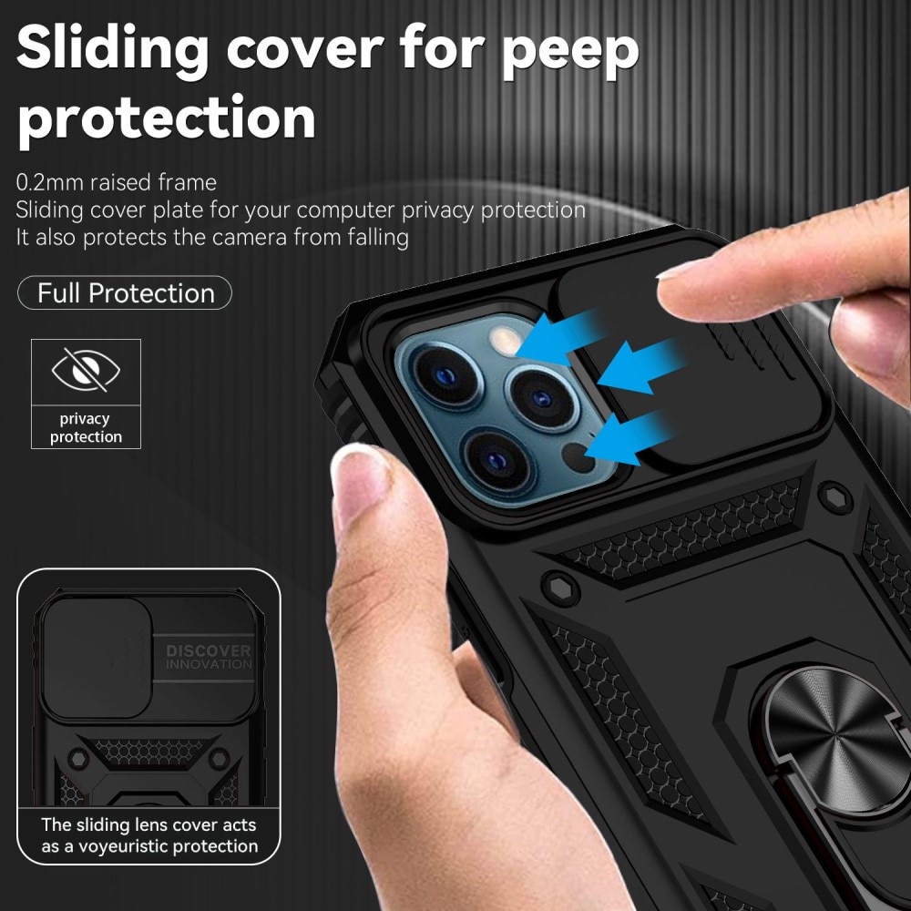 Hybriddeksel Ring+Camera Protection iPhone 12 Pro Max svart