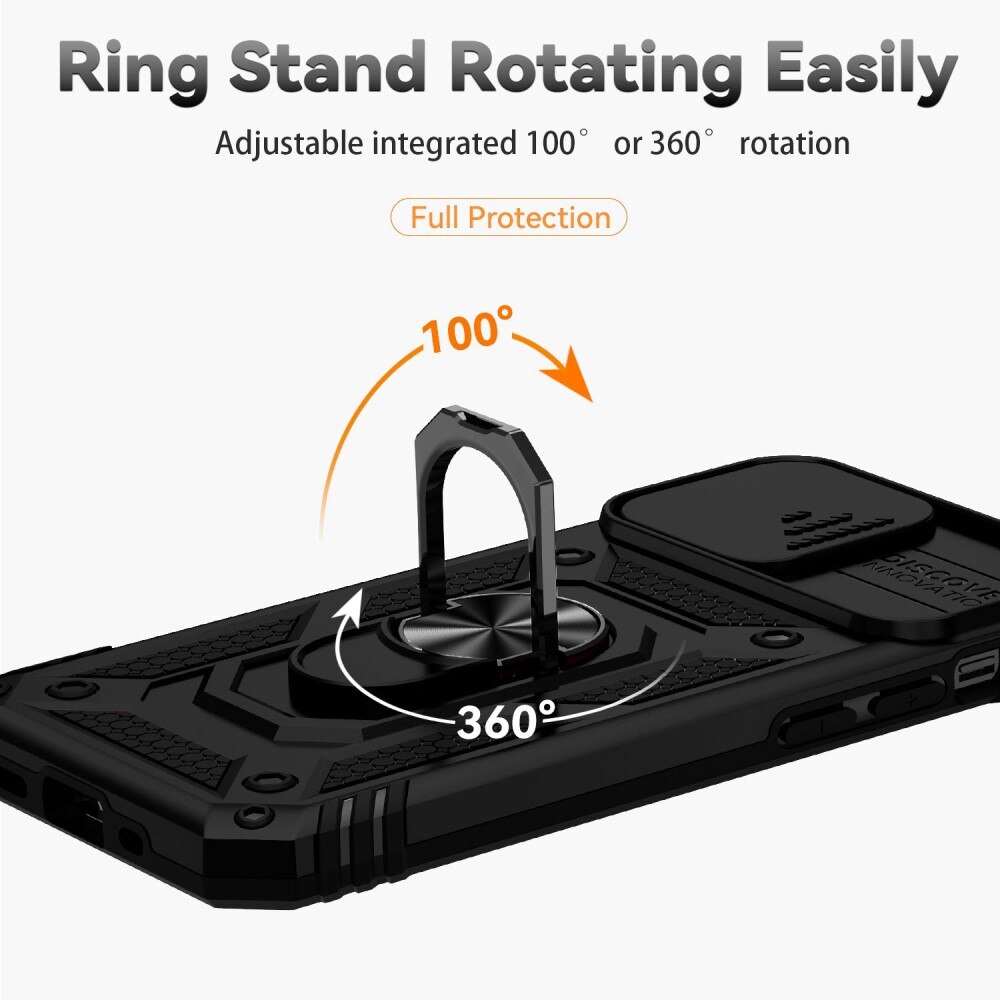 Hybriddeksel Ring + Kamerabeskyttelse iPhone 13 Svart