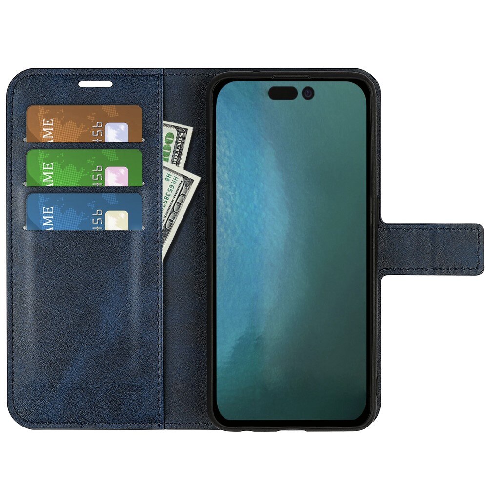 Leather Wallet iPhone 14 Pro Max Blue