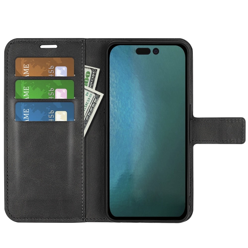 Leather Wallet iPhone 14 Plus Black