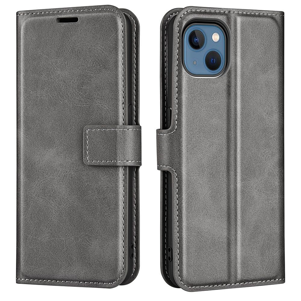 Leather Wallet iPhone 14 Plus Grey