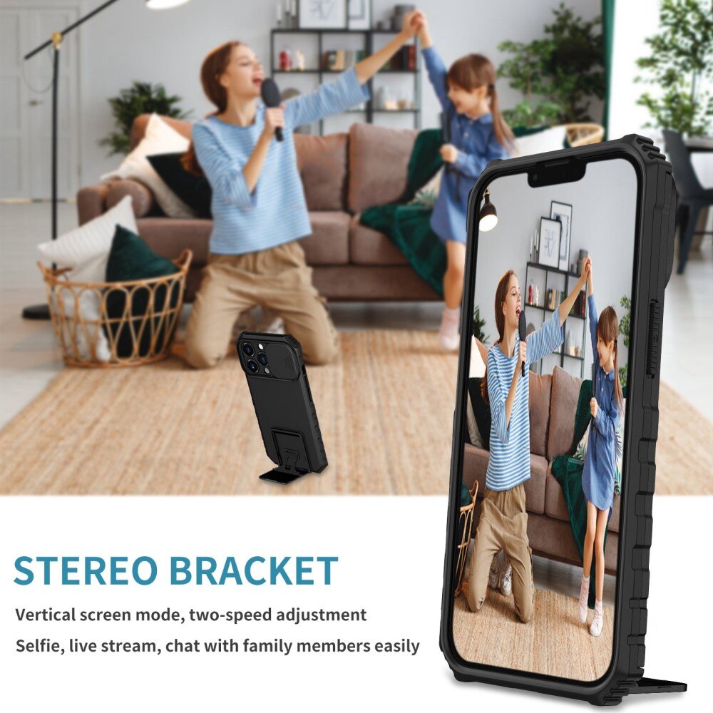 iPhone 13 Pro Kickstand Deksel kamerabeskyttelse Svart