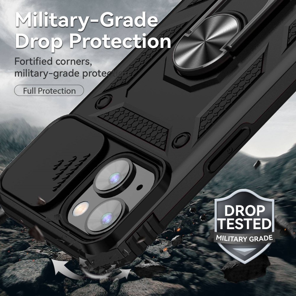 Hybriddeksel Tech Ring+Kamerabeskyttelse iPhone 14 Plus svart