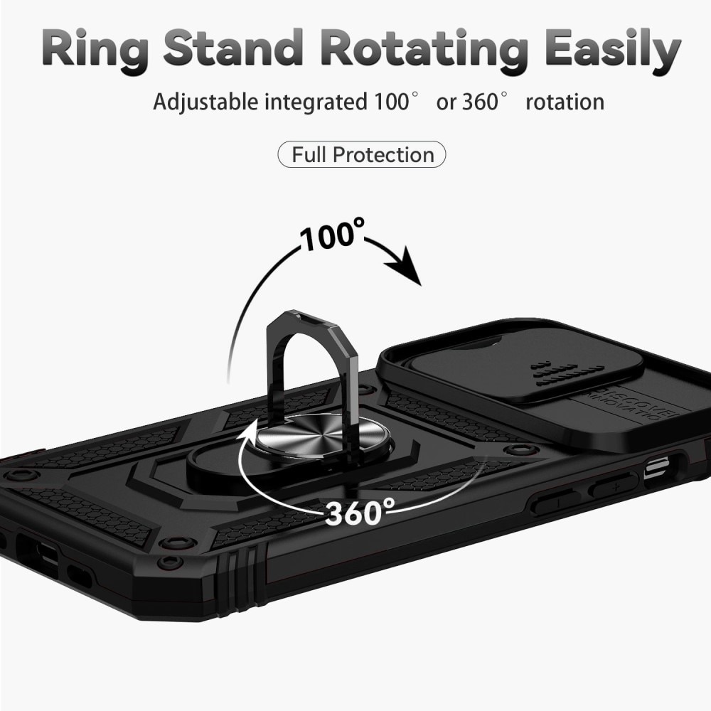 Hybriddeksel Tech Ring+Kamerabeskyttelse  iPhone 14 Pro Max svart