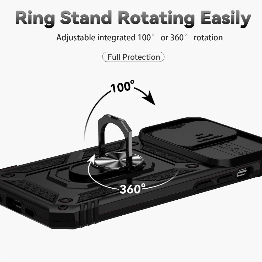 Hybriddeksel Ring + Kamerabeskyttelse iPhone 14 Pro Max Svart