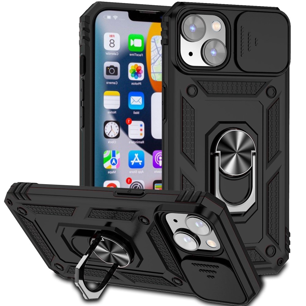 Hybriddeksel Tech Ring+Kamerabeskyttelse iPhone 14 svart
