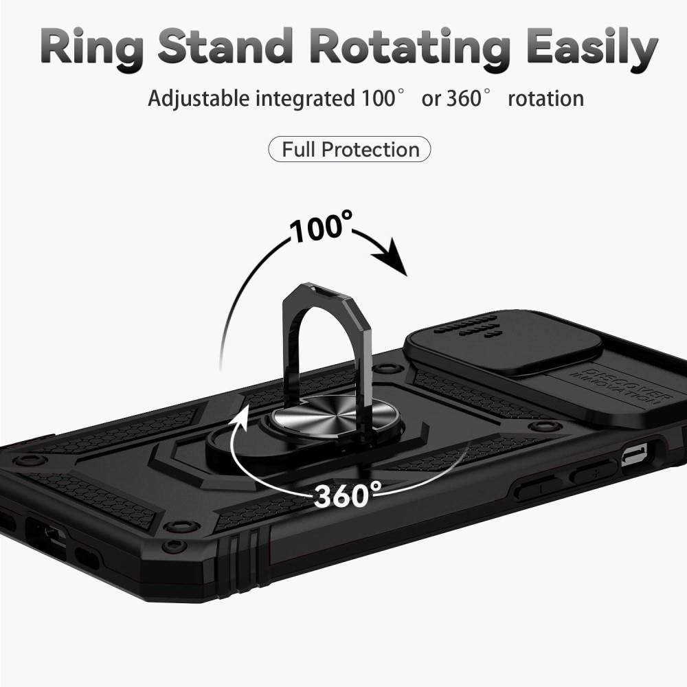 Hybriddeksel Tech Ring+Kamerabeskyttelse iPhone 14 svart