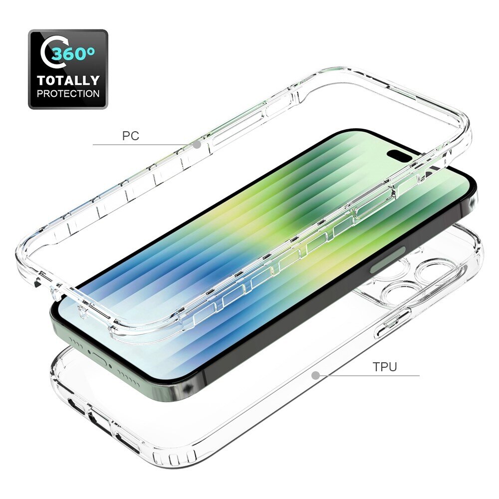 Full Cover Deksel iPhone 14 Pro Max Gjennomsiktig